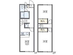 レオパレスサザンクロス 2DKの間取図画像