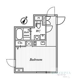 ASTILE三軒茶屋IV 2階ワンルームの間取り