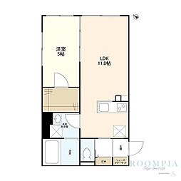 ウェルスクエアイズム三軒茶屋 3階1LDKの間取り