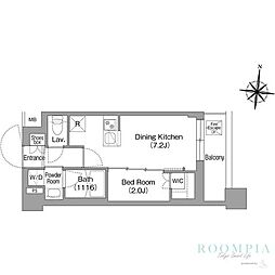 コンフォリア・リヴ大崎 1DKの間取図画像