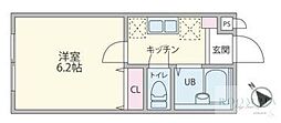 キーウエスト三軒茶屋 1Kの間取図画像