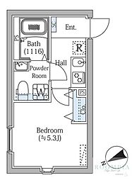エスジーコート学芸大学 1Kの間取図画像