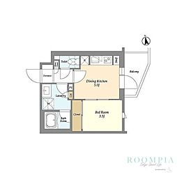 ベルファース三軒茶屋 1DKの間取図画像