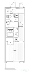 HarmonyGracia不動前 1Kの間取図画像