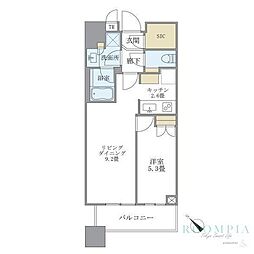 ブリリアタワーズ目黒ノースレジデンス 1LDKの間取図画像