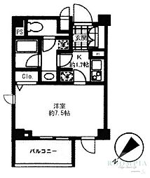 PRIMEURBAN用賀 1Kの間取図画像