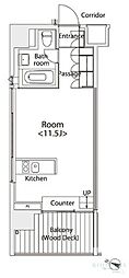 イプセ学芸大学 ワンルームの間取図画像