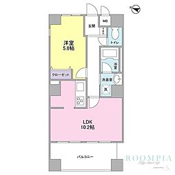 ボヌール都立大学参番館 1LDKの間取図画像