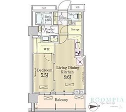 パークアクシス池田山 1LDKの間取図画像