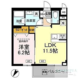 ロイジェント中目黒 1LDKの間取図画像