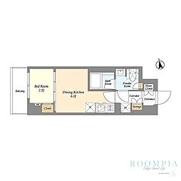 アイフラット品川戸越パークサイド 1DKの間取図画像