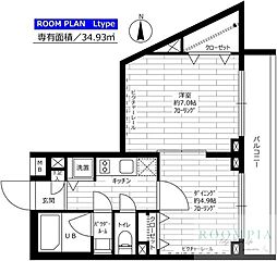 ステージファースト西大井一番館 1DKの間取図画像