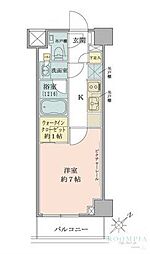 ザ・パークワンズ目黒不動前 1Kの間取図画像