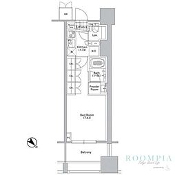 コンフォリア渋谷ウエスト 1Kの間取図画像