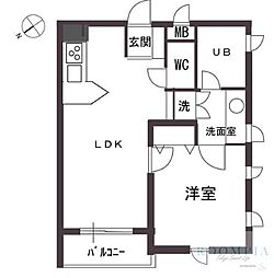 エルスタンザ中目黒 1LDKの間取図画像