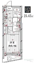 レガリス洗足池 1Kの間取図画像