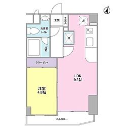 ボヌール都立大学壱番館 1LDKの間取図画像
