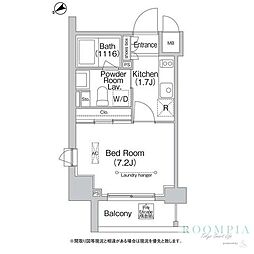 エミネンス高輪台 1Kの間取図画像