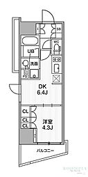 シーズンフラッツ大井町 1DKの間取図画像