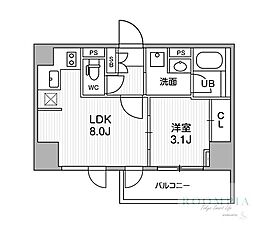 シーズンフラッツ大井町 1DKの間取図画像