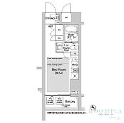 BPRレジデンス渋谷 ワンルームの間取図画像