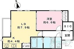 Fort Lee Yutenji 1LDKの間取図画像