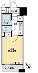 クロスレジデンス蒲田 1Kの間取図画像