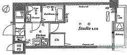 ディム三宿 1Kの間取図画像
