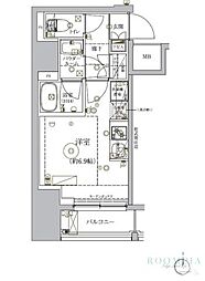 RELUXIA品川西大井 ワンルームの間取図画像