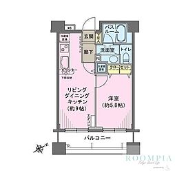 ヒルレジデンス大崎 1LDKの間取図画像