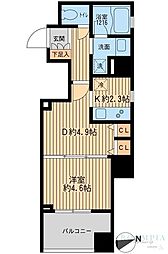 クリオ戸越銀座壱番館 1DKの間取図画像