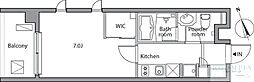 レジディア祐天寺 1Kの間取図画像