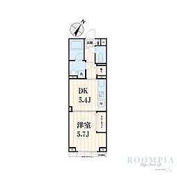 グランデール中目黒 1DKの間取図画像