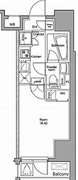 プレミアムキューブ品川戸越DEUX 1Kの間取図画像