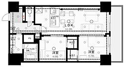 シャンボール三軒茶屋 2LDKの間取図画像