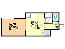 コーポひので 1DKの間取図画像