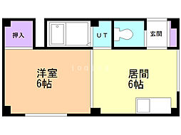 グレースハイム 1DKの間取図画像