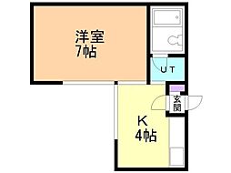 アルファパルエステイツ 1Kの間取図画像