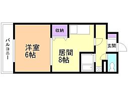 コンフォート・ヴィラ 1LDKの間取図画像