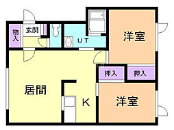 エムズ24B 2LDKの間取図画像