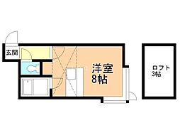グランヒル麻生 ワンルームの間取図画像