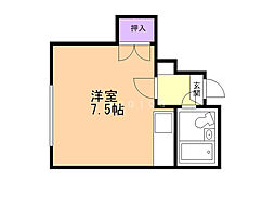 シャトレ麻生 ワンルームの間取図画像