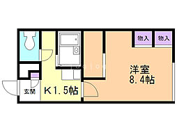 レオパレスSAS62 1Kの間取図画像