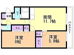 間取図画像 2LDK