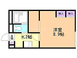 レオパレス花川 1Kの間取図画像