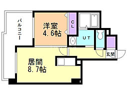 Ｓ−ＦＯＲＴ北大前（旧サムティ北大前） 2階1LDKの間取り