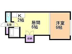 麻生S・K 1LDKの間取図画像