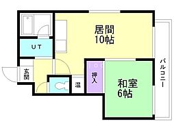 アルファスクエア麻生 1LDKの間取図画像