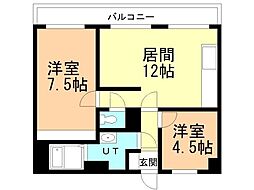 シティハイツ北23 2LDKの間取図画像