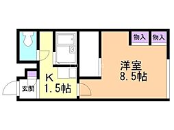 レオパレス北公園 1Kの間取図画像